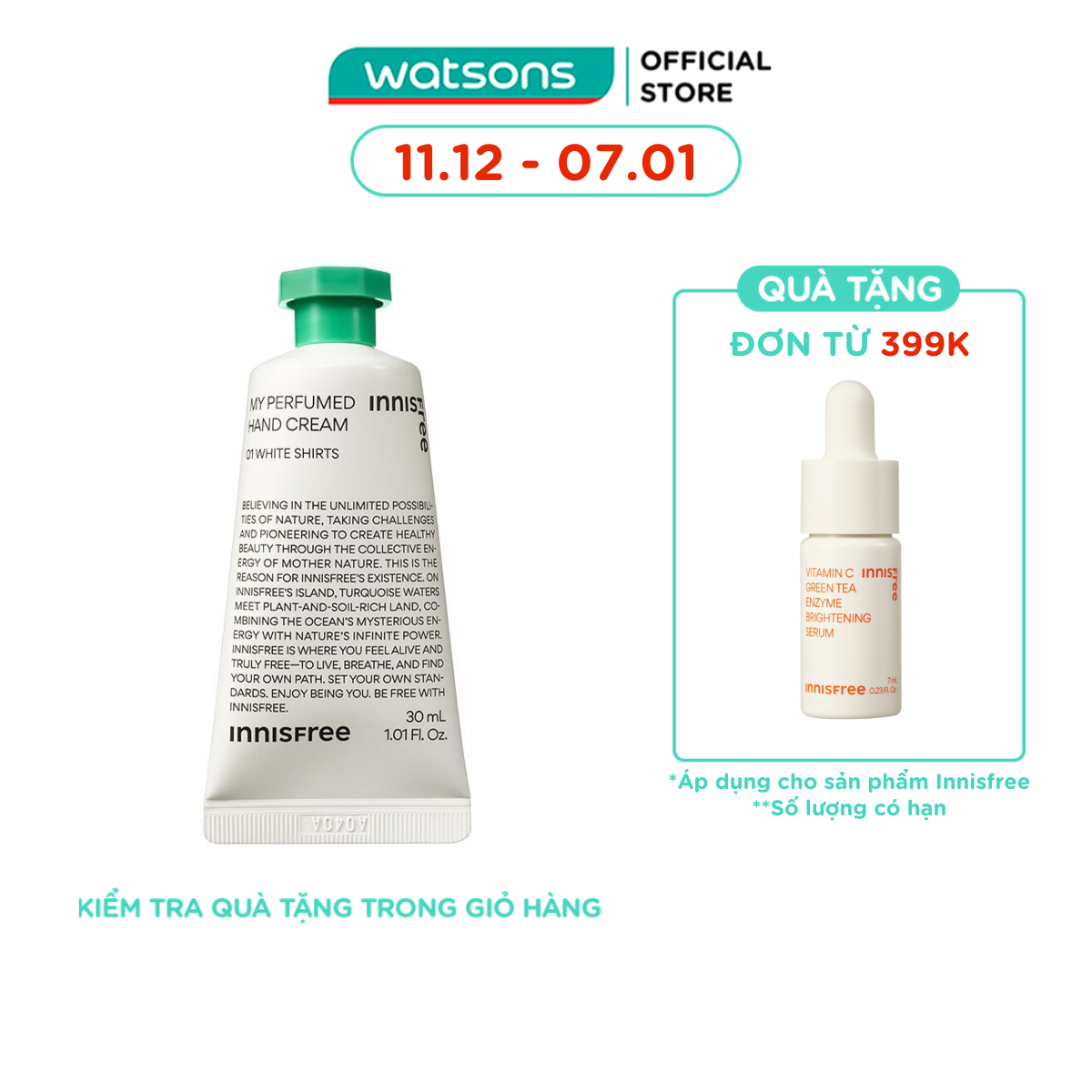 Kem Dưỡng Da Tay Innisfree My Perfumed Hand Cream 30ml