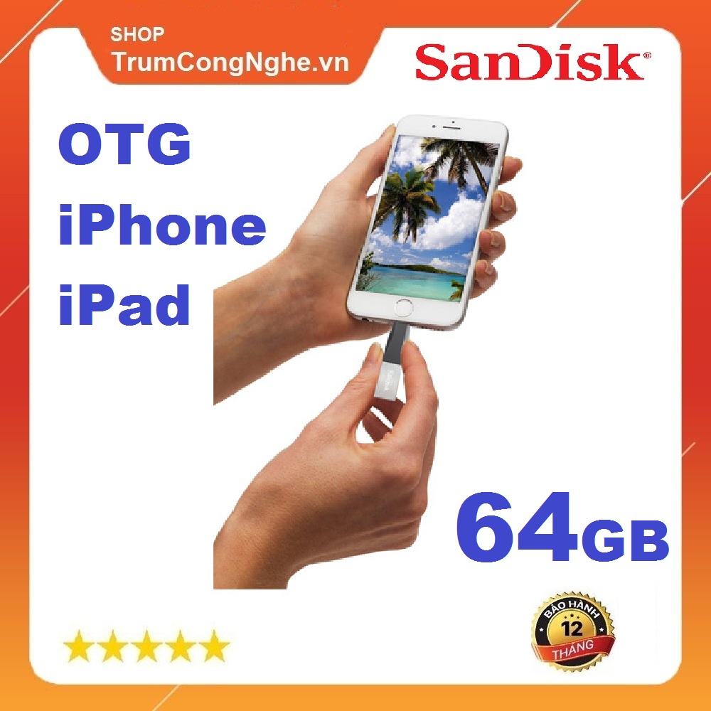 Usb otg 3.0 sandisk ixpand mini 64gb for iphone / ipad