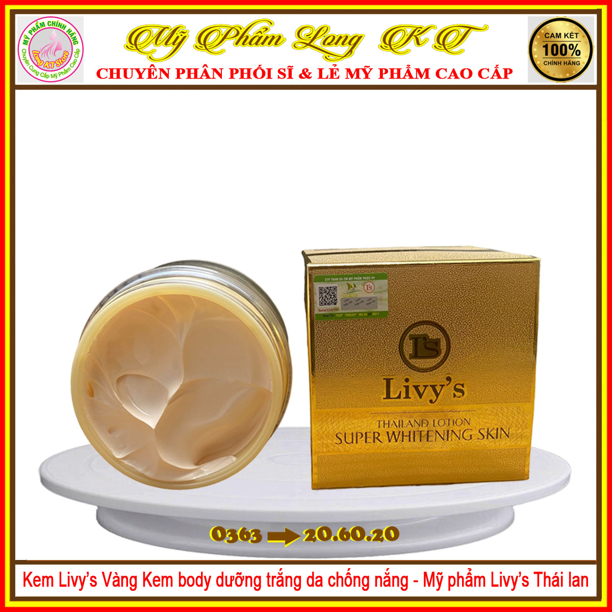 Combo cây 3 hộp sĩ Kem Dưỡng Trắng Body Cao Cấp Livy’s vàng Thái Lan 250gr - Kem body livy Thái lan