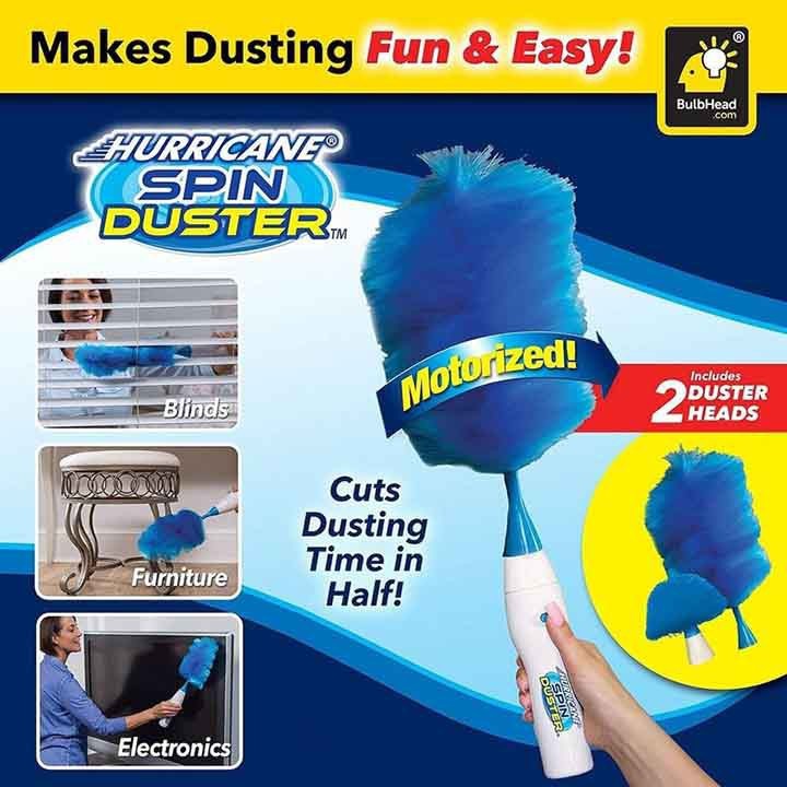 Chổi Quét Bụi Tích Điện Spin DUSTER - Chổi thông minh chạy Bằng Pin