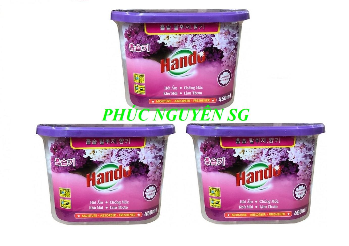 [HCM]Bộ 3 Bình Hút Ẩm Chống Ẩm Mốc Hương Lavender Hando 450ml PNS342