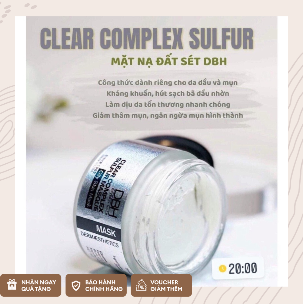 Mặt nạ dành riêng cho da mụn ẩn dbh clear complex sulfur mask 30ml