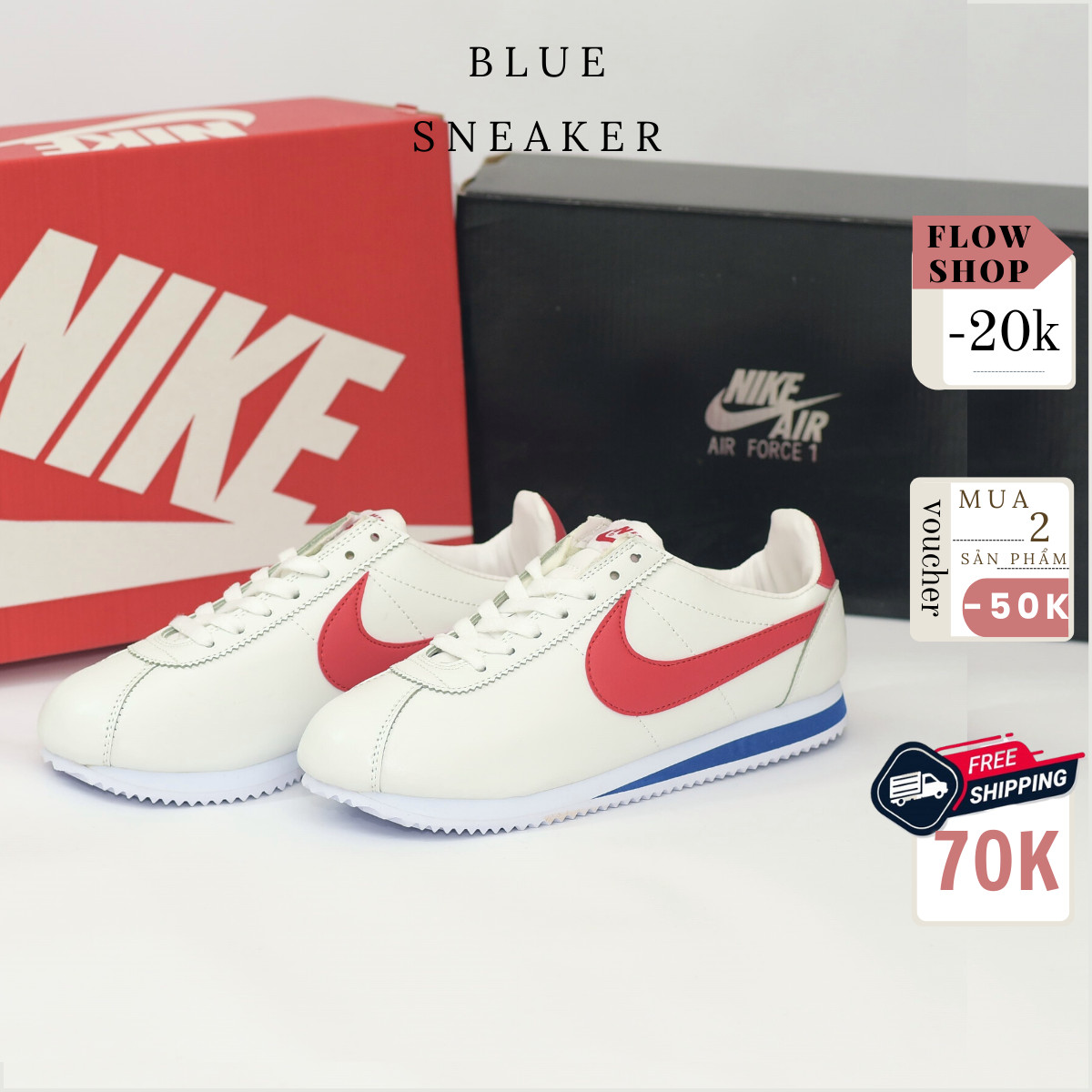 Giày Nam Nữ Sneaker Cortez Đỏ