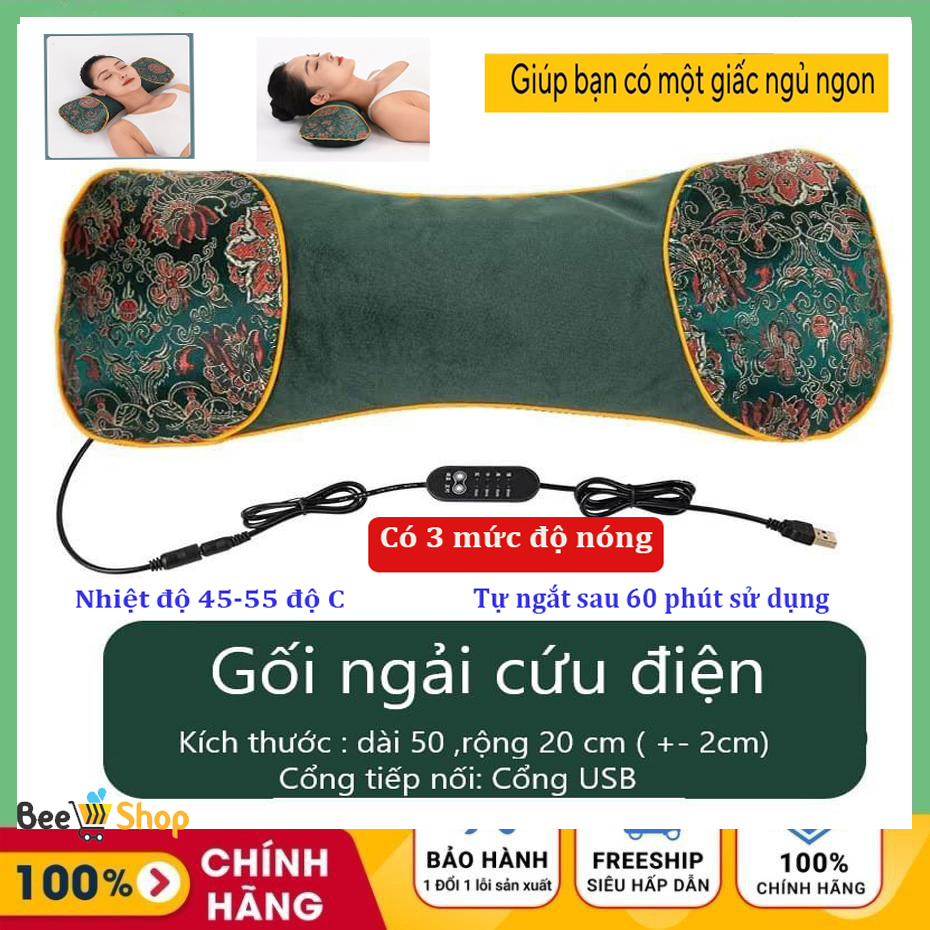 Gối ngải cứu thảo dược, gối sưởi điện chườm nóng làm giảm đau vai gáy, Gối chườm cổ vai gáy thảo dược ngải cứu, gối thảo dược ngải cứu, gối chườm nóng kê cổ gối đầu thảo dược hương thơm