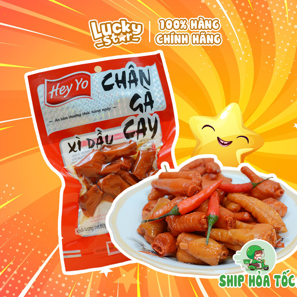 Chân gà cay snack healthy ăn vặt ngon ướp xì dầu đậm vị 80g tiện lợi