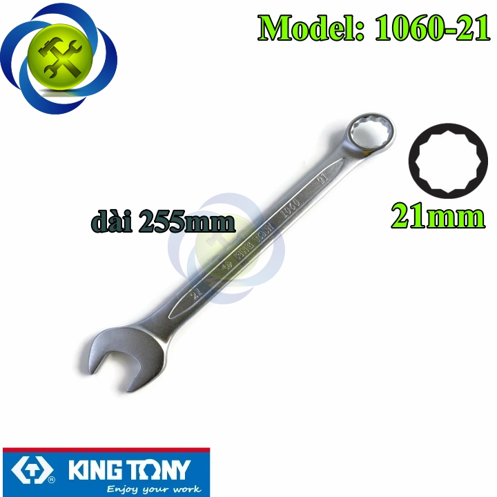 Cờ lê vòng miệng 21mm kingtony 1060-21 dài 255mm