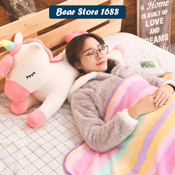 Gấu Bông Kì Lân 1 Sừng Nhồi Bông Vải Co Dãn 4 Chiều Siêu Dễ Thương Đáng Yêu