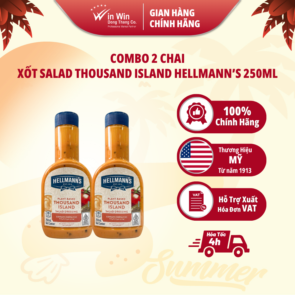 Combo 2 Chai Xốt Salad Thousand Island Hellmann’s 250ml - Thương Hiệu Mỹ, SX Thái Lan