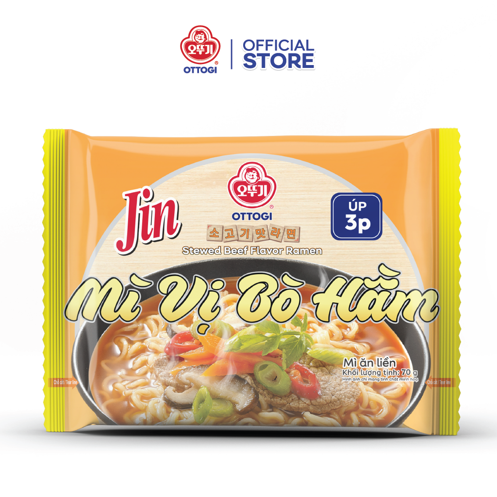 Mì ăn liền jin vị bò hầm ottogi 70g
