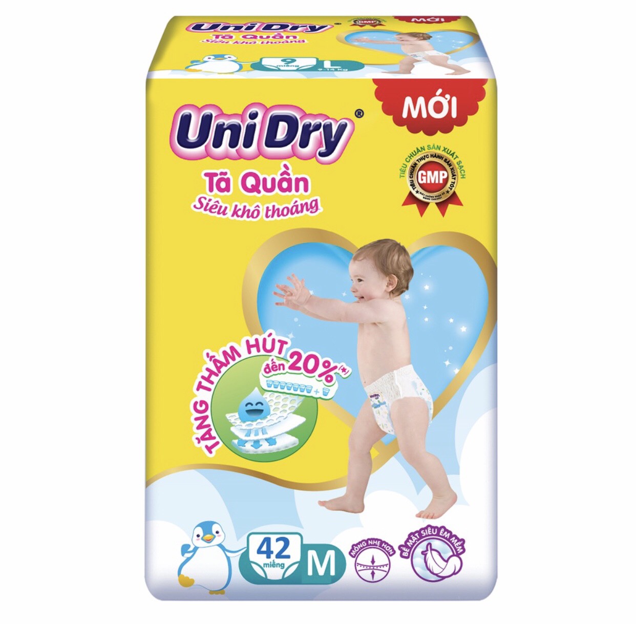 Tã quần Unidry gói Jumbo M42 miếng dùng cho trẻ từ 6 đến 11kg