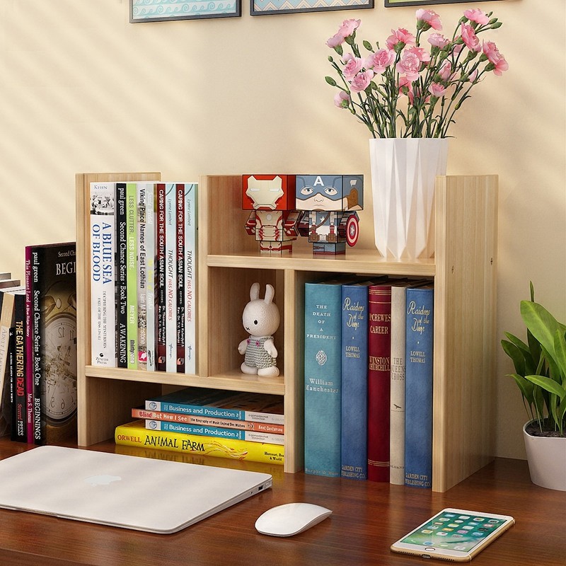 Kệ sách, giá sách gỗ mini cao cấp, dễ dàng lắp ráp tùy thích - Kệ sách để bàn 5 hộc để đồ tiện lợi , thiết kế nhỏ gọn, sang trọng , tô thêm điểm đẹp cho bàn học của bạn
