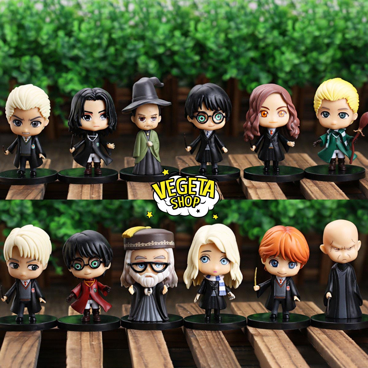 Mô hình Harry Potter Hermione Ron Draco Malfoy Dumbledore Luna Lovegood Severus Snape Minerva McGonagall Voldemort - 9cm