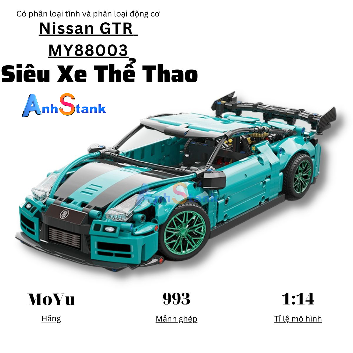 Mô hình lắp ráp siêu xe technic nissan gtr moyu 88306 tỉ lệ 1:14 993 pcs cung cấp bởi anhstank