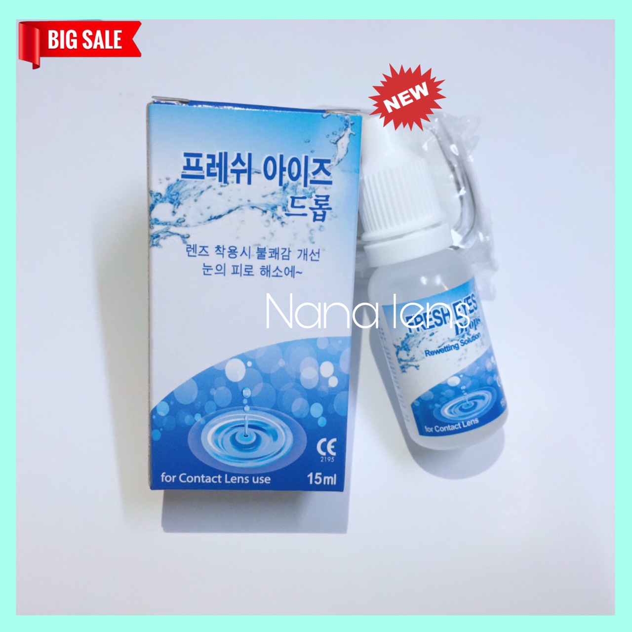 Nước nhỏ mắt Lens - Kính áp tròng Fresh eyes 15ml (1 lọ) Chuyên dụng khi dùng lens mắt