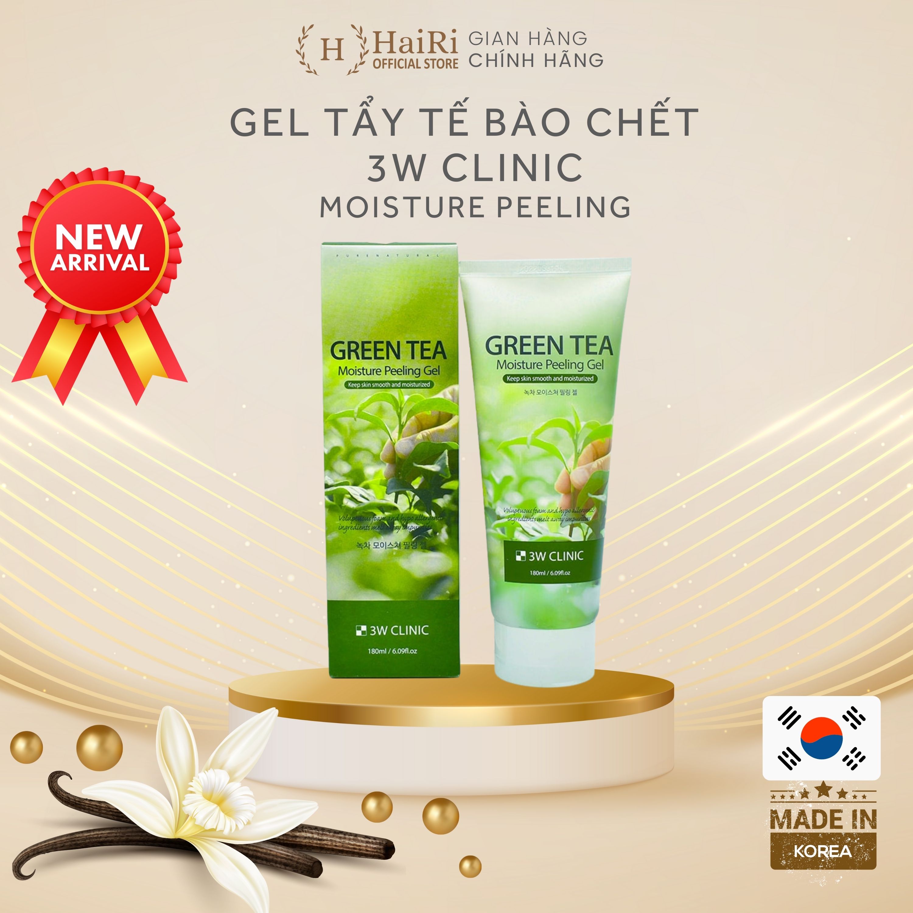 Gel tẩy tế bào chết trà xanh-3w clinic