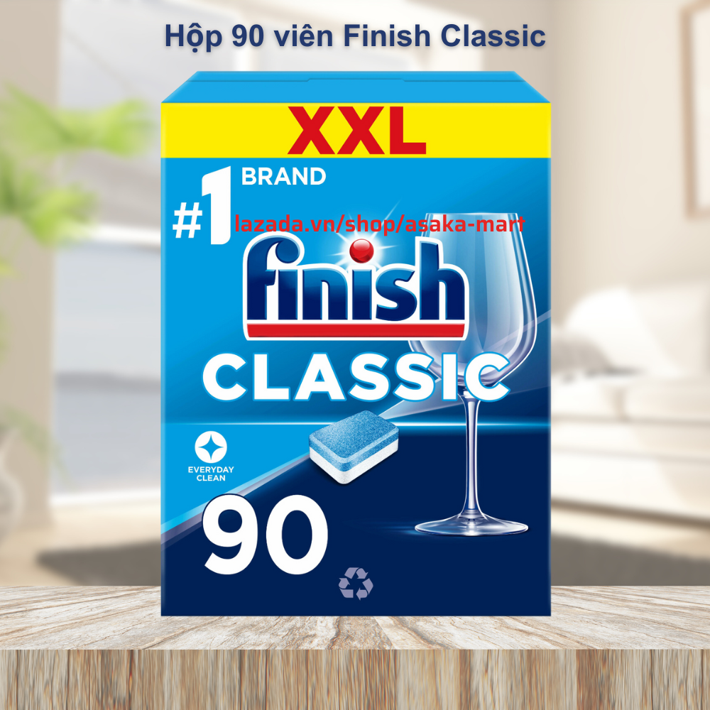 Viên rửa bát finish classic 90 viên muối finish nước làm bóng finish dùng cho máy rửa bát