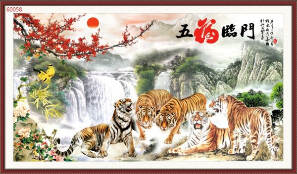 Tranh Hổ 3D dán tường