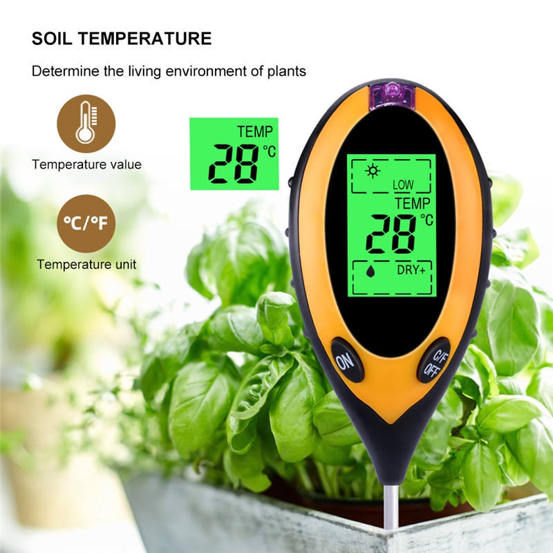 ◕♚☌ soil tester meter temperature pH four-in-one detector