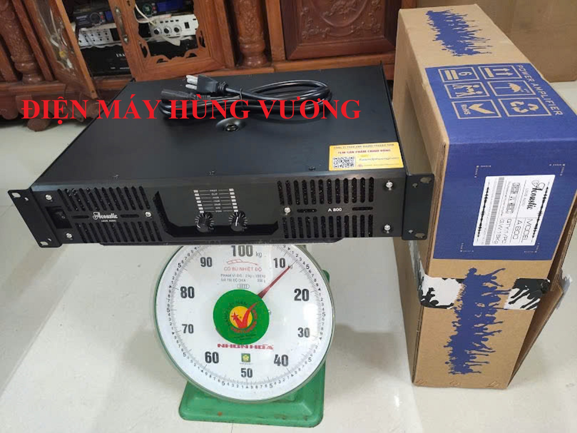 Đẩy công suất 2 Kênh dòng A cao cấp ACOUSTIC Model A800, 2000W, nguồn xuyến đồng 170mm, sò siêu trường.