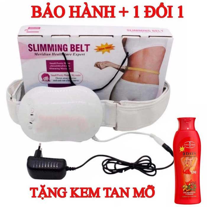 Máy mát xa lưng cổ đai quấn bụng slimming belt đai máy tập cơ bụng tặng 1 kem tan mỡ bụng
