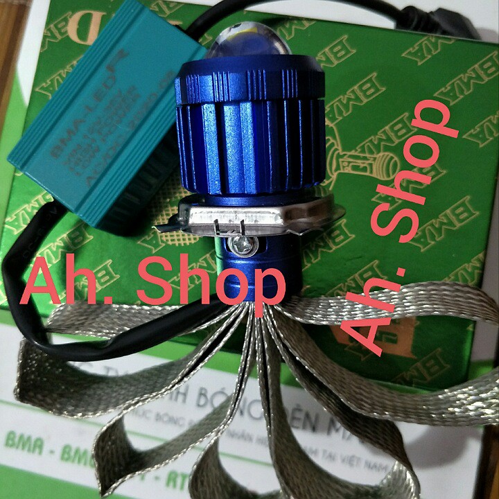 đèn led bi cầu mini đuôi công BMA V1  cos trắng pha trắng H4