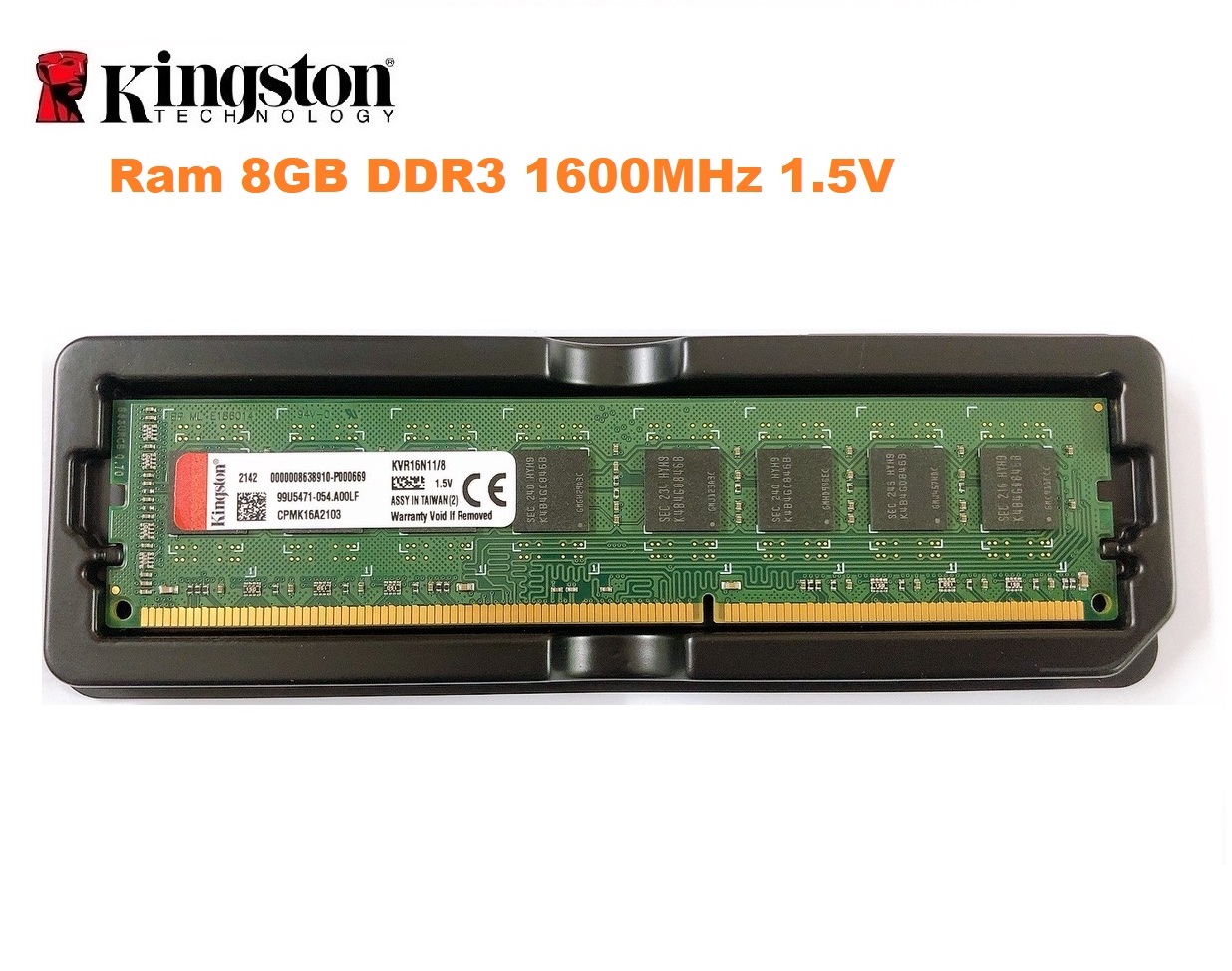 RAM PC DDR3 8GB Kingston Bus 1600MHz PC3-12800 1.5V Dùng Cho Máy Tính Để Bàn Desktop