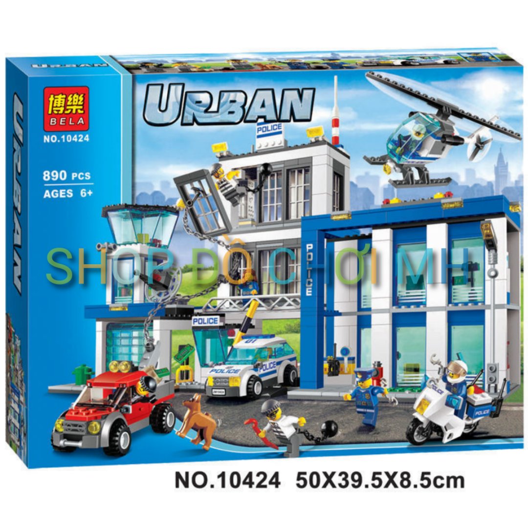 Đồ chơi xếp hình lắp ráp bela urban 10424 - 890 chi tiết - trụ sở cục cảnh sát