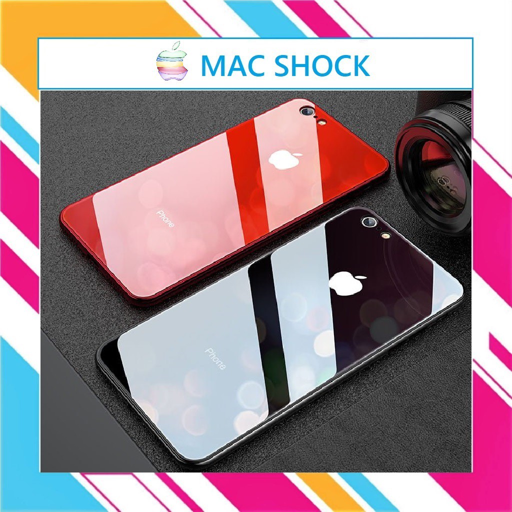 Ốp lưng kính cường lực ip 7 plus/8 plus/x/xs max/11/11 pro max - mac shock