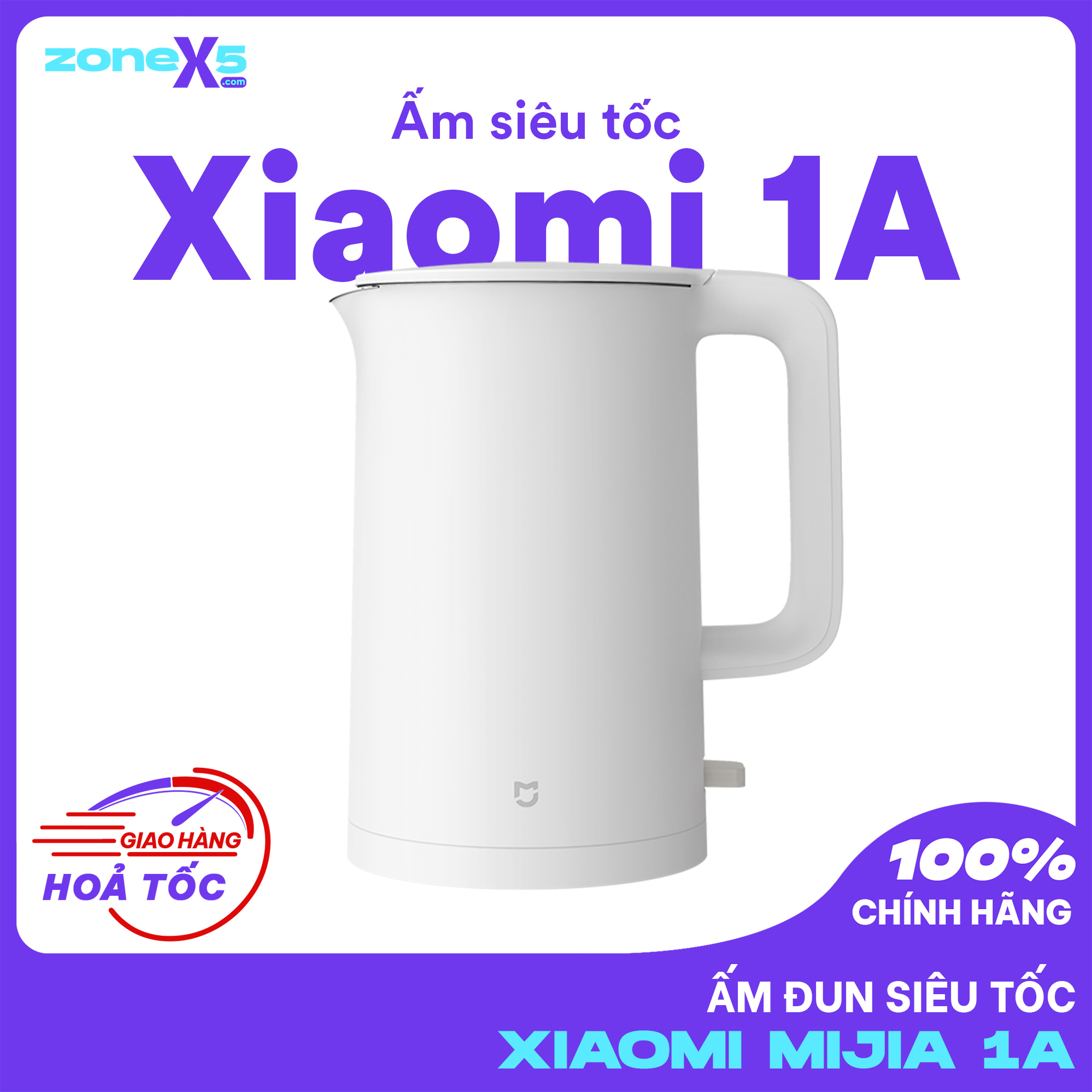 Ấm đun nước siêu tốc Xiaomi MIJIA 1A - Bình đun nước Xiaomi 1A - Ấm siêu tốc Xiaomi - Đun sôi siêu tốc, bảo vệ quá nhiệt, chống nóng 2 lớp