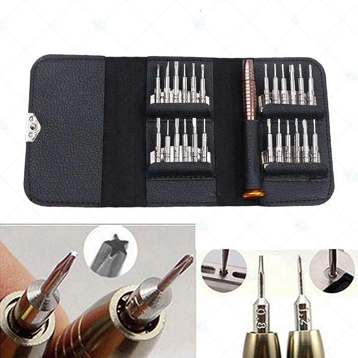 Bộ tua vít sửa chữa điện thoại 25 trong 1 kèm bao da - DMA store