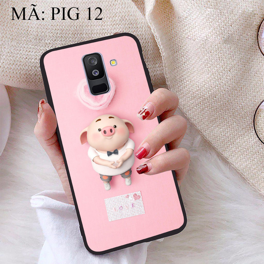 [HCM]Ốp lưng iCase dành cho Samsung Galaxy A6 Plus 2018 viền dẻo TPU BST Pig Cute