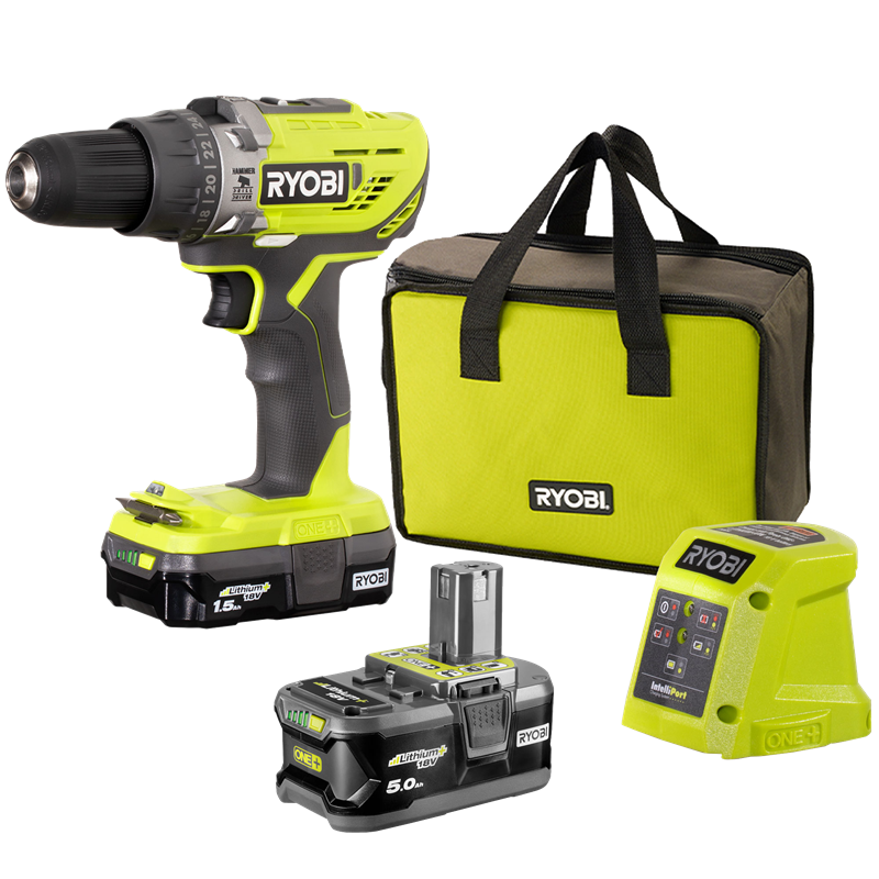Máy khoan búa động lực pin 18v ryobi r18pd3-h155s