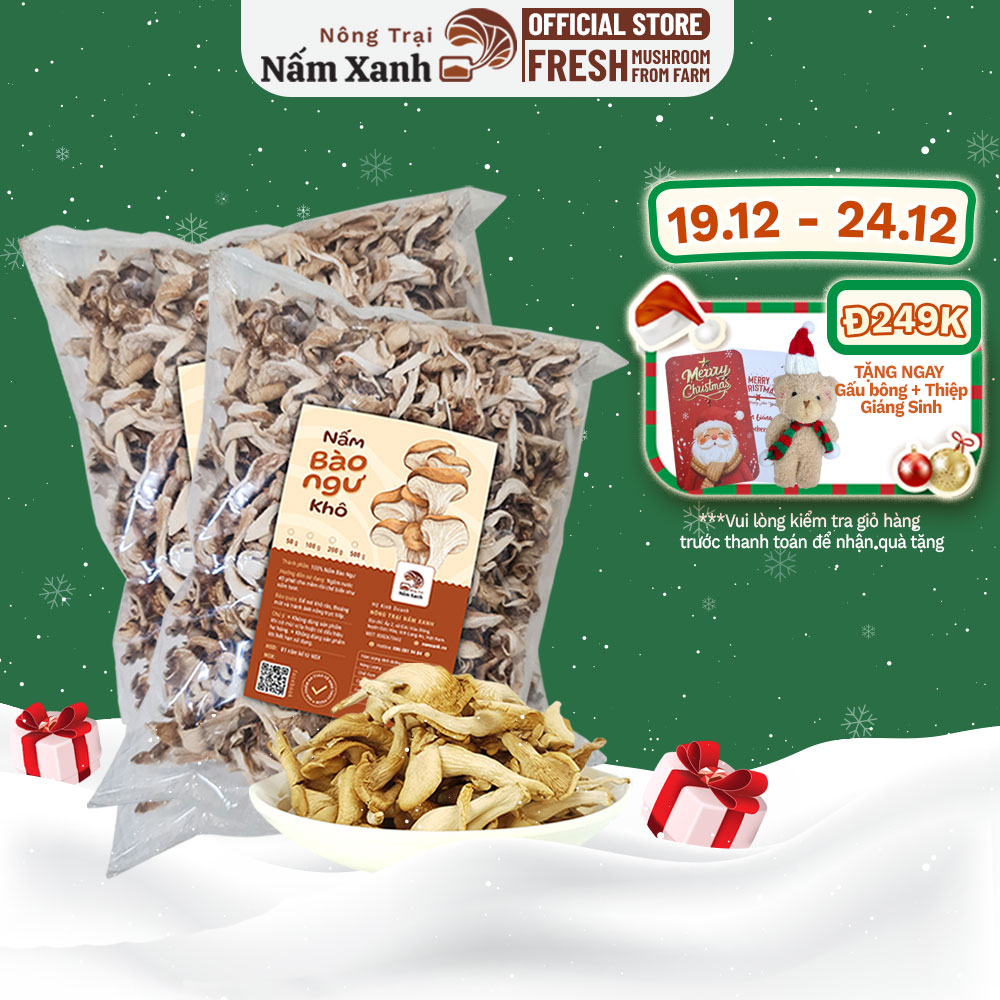  Nấm Bào Ngư Xám Khô  50gr - 1kg  Loại 1 Hàng Đẹp Ngon Sạch Giòn Bổ Dưỡng - Nông Trại Nấm Xanh 