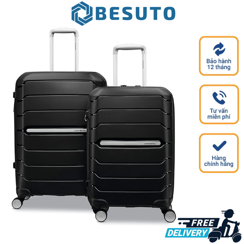 Vali kéo samsonite octo eco, vali du lịch, vali tay kéo, size 20inch/24inch, 4 bánh xe đôi xoay 360°, khóa chống trộm an toàn tuyệt đối safeplux, phong cách hiện đại, trẻ trung, nhập đức, bảo hành 12 tháng
