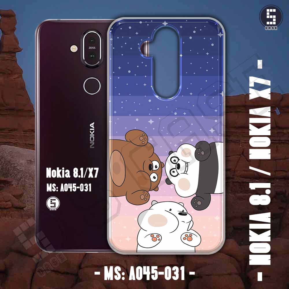 Ốp cho nokia 8.1 / nokia x7 hình 3 chú gấu a045-031
