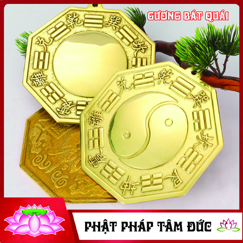 Gương Bát Quái, Gương Tiên Thiên Bát Quái Cầu Lồi Đồng Nguyên Chất - Rước tài lộc, Xua đuổi tà khí, Trấn trạch mang lại bình an cho gia đình