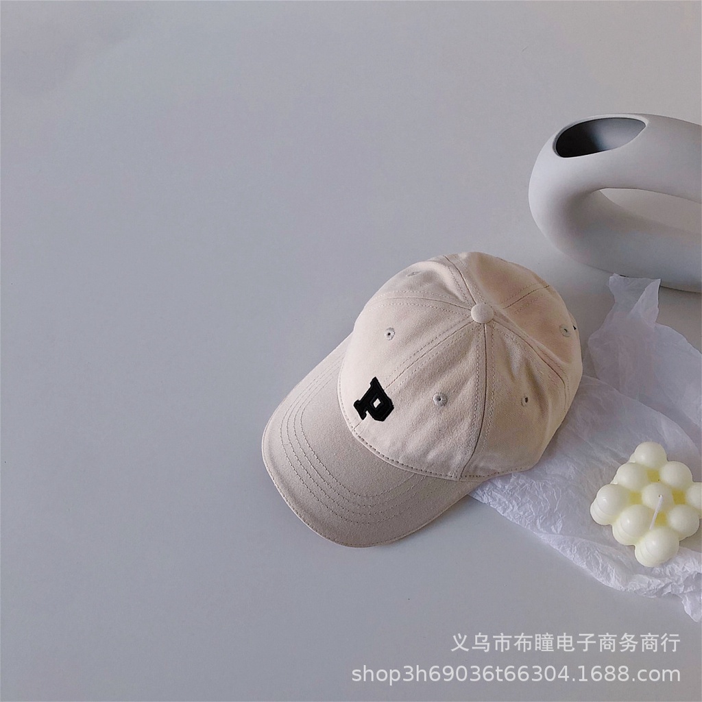 Mũ lưỡi trai thêu hình chữ p hàn quốc dành cho bé gái và bé trai size 49-54cm