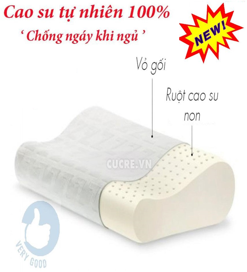 Gối Chống Ngáy Công Nghệ Mới ChọN ... Gối cao su non chống đau mỏi vai gáy, Không Gây Đau Mỏi Cổ Sau Giấc Ngủ Dài, Làm Từ Cao Su Thiên Nhiên Cao Cấp