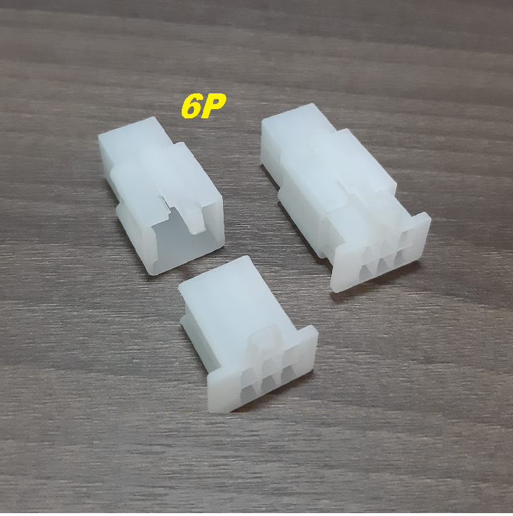 Jack nhựa 6p đực - cái, không kèm cos