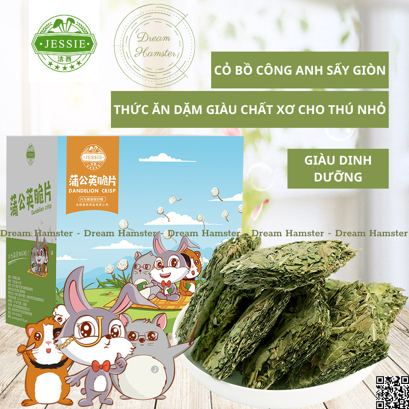 Cỏ bồ công anh sấy giòn, thức ăn giàu xơ cho hamster, thỏ, bọ và thú nhỏ