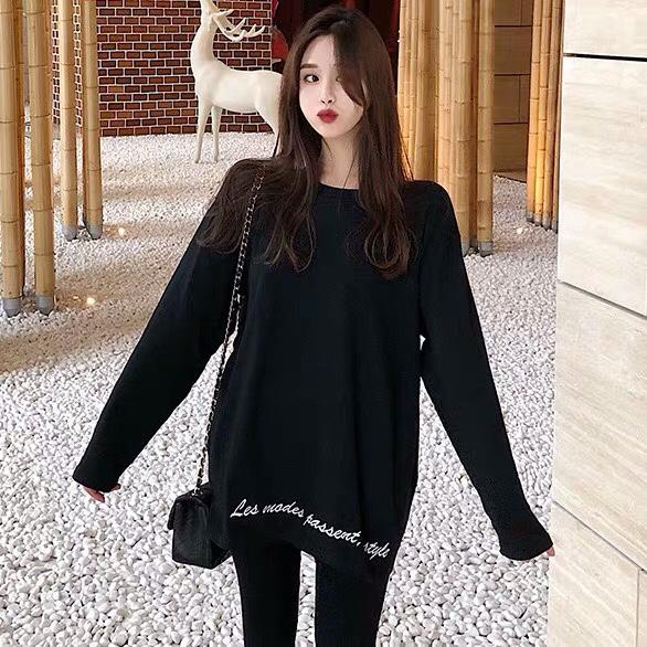 Áo thun nữ tay dài oversize form rộng cá tính - 190319 - mộc quyên fashion