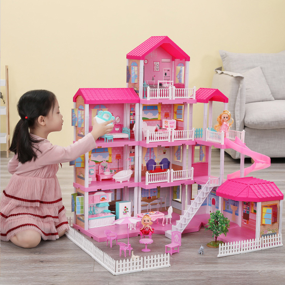 [Hoàn Tiền 10%]Nhà búp bê cỡ lớn cho trẻ  - Mô hình nhà bao gồm nội thất lắp ráp tùy biến theo ý của trẻ