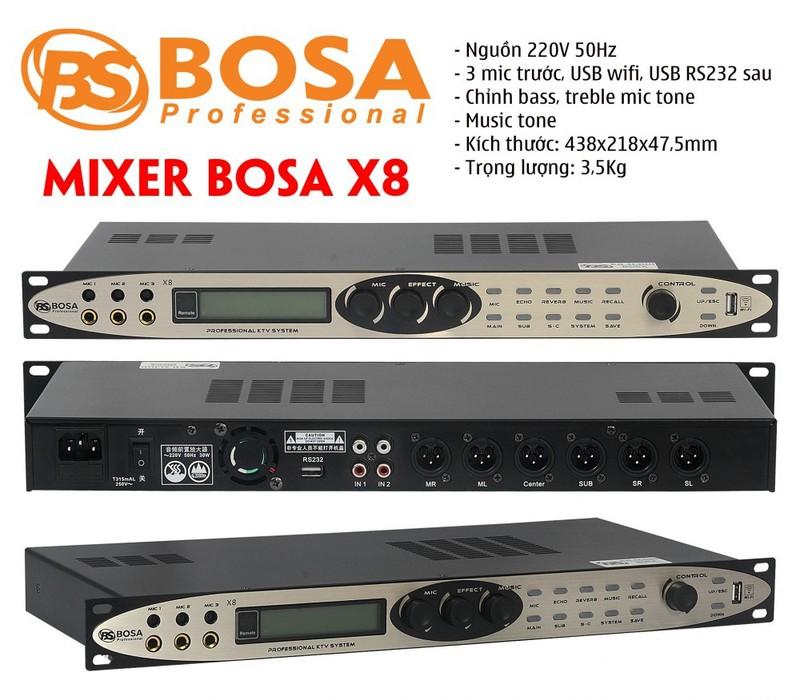 Vang số bosa x8 pro - chống hú - tiếng ca sáng