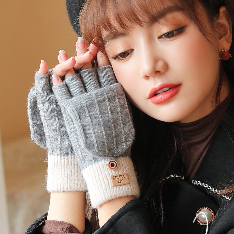 Găng tay len cụt ngón nữ cao cấp Golovejoy DZ96