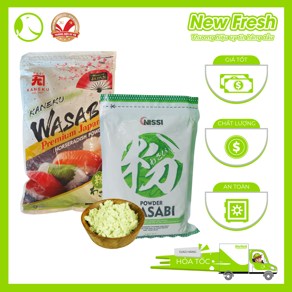 Combo 10: mù tạt bột siêu tiện lợi | 1 gói mù tạt bột kaneku wasabi nhật bản 1kg & 1 gói mù tạt bột nissi wasabi 1kg