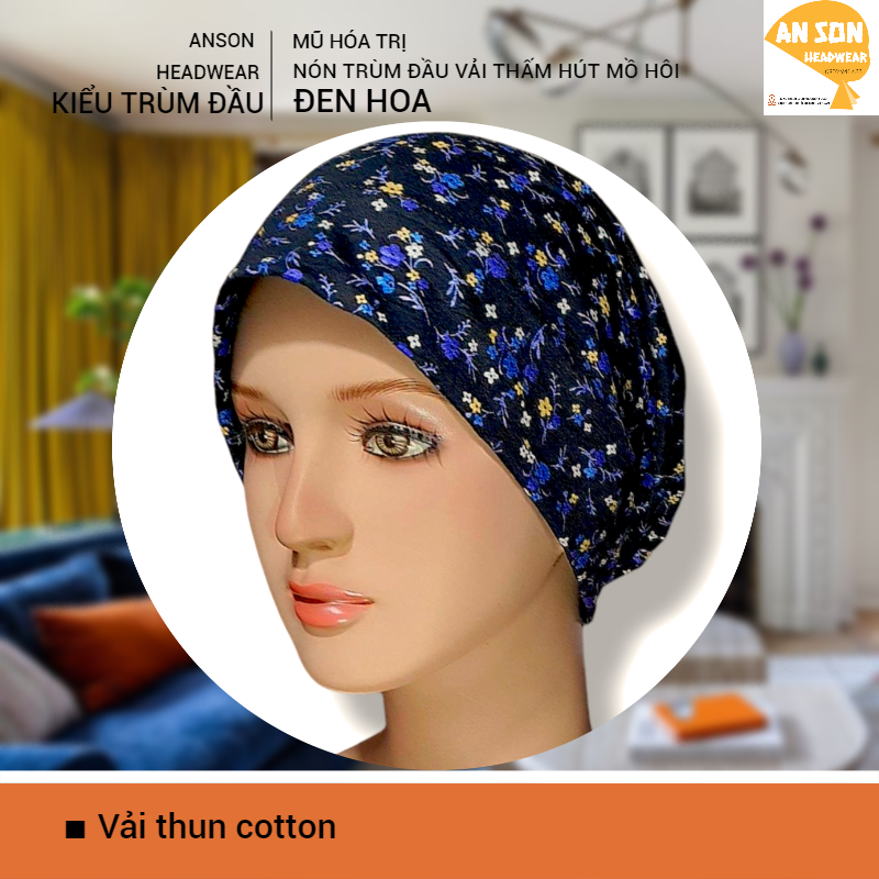 Nón vải trùm đầu, bằng vải mát, beanie hat, cancer hat, chemo hat, mũ vải cho bệnh nhân ung thư