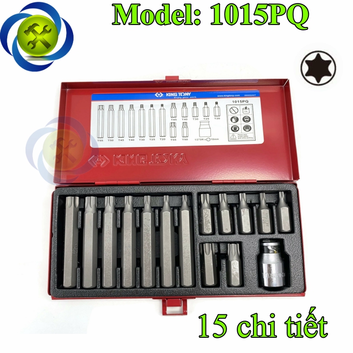 [HCM]Bộ mũi vít đóng sao Kingtony 1015PQ 15 chi tiết T20-T55
