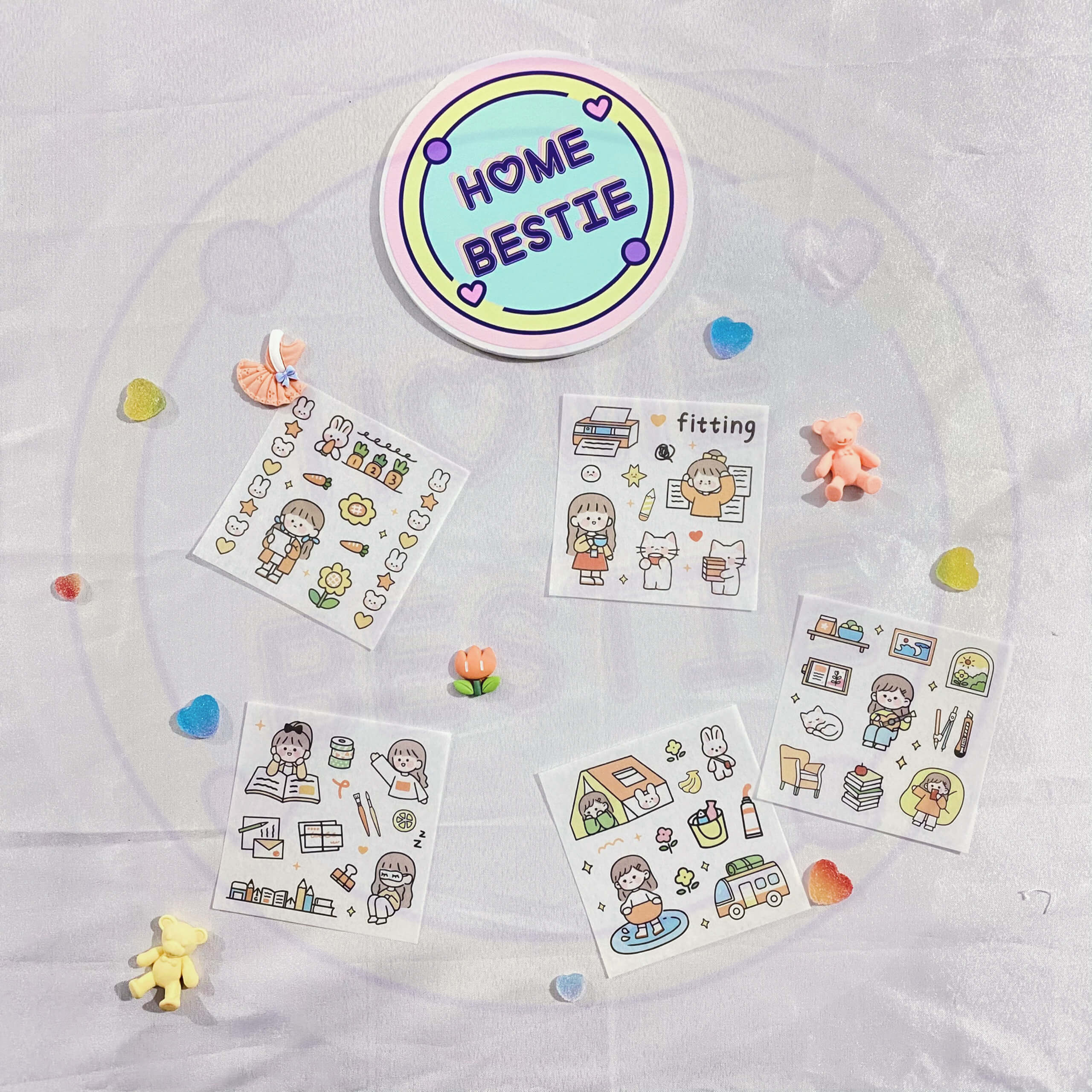 [HCM][Hình Thật & Có Sẵn] Hình Dán Đáng Yêu - Sticker Dễ Thương Hàn Quốc - Dán Sổ Tay Planner Trendy Tiktok HD0010 (Lựa Màu)