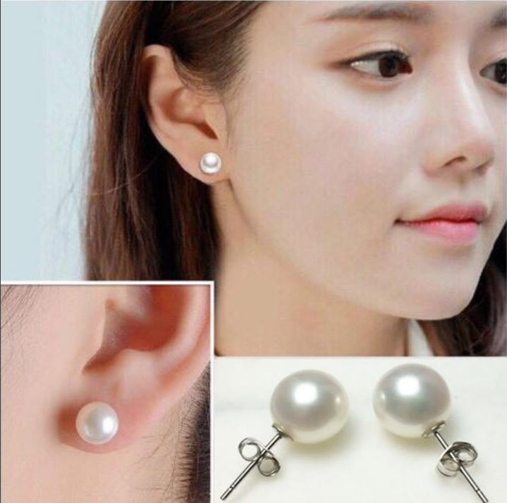 Bông Tai Đẹp-Bông Tai Ngọc Trai Chui Bạc 925 siêu đáng yêu,Hàng đẹp ,trang sức thời trang
