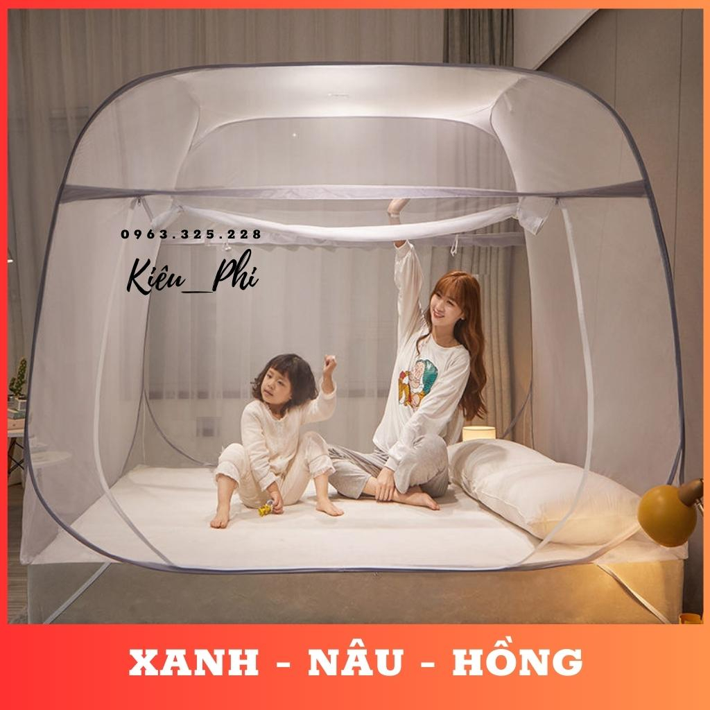 Mùng chụp, Màn chụp tự bung đỉnh vuông cao cấp, Màn chụp chống muỗi, Màn chụp tự bung chân viền lụa hàng Việt Nam chất lượng cao Màn Chống Muỗi Thông Minh, Hiệu Quả, Thiết kế tự bung không đáy thông minh